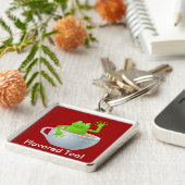 Frog in a Tea Schlüsselanhänger (Seite)