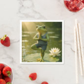 Frog In a Yoga Tree Pose Serviette (Beispiel)