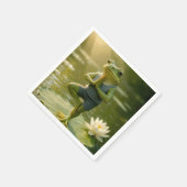 Frog In a Yoga Tree Pose Serviette (Ecke)