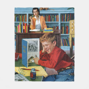 Frog in der Bibliothek Fleecedecke