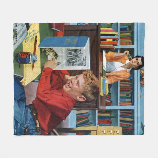 Frog in der Bibliothek Fleecedecke (Vorderseite (Horizontal))