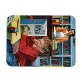 Frog in der Bibliothek Magnet (Horizontal)