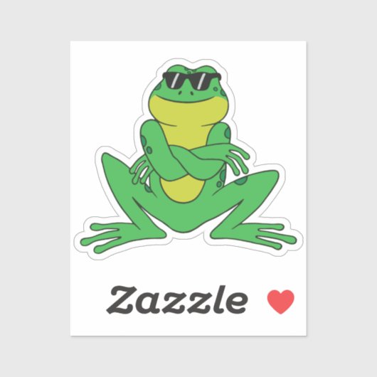 Frog in Sonnenbrille Funny stolzes Tier Aufkleber (Blatt)