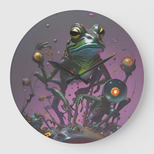 Frog It All II  Große Wanduhr (Vorderseite)