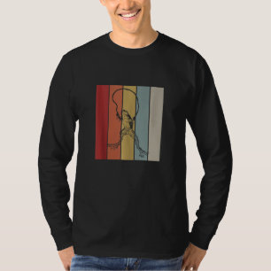 Frog Jumping Rope Retro Amphibian Animal Silhouett T-Shirt