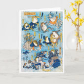 Frog Kabuki Schauspieler, Kuniyoshi, Ukiyo-e Karte (Gelbe Blume)