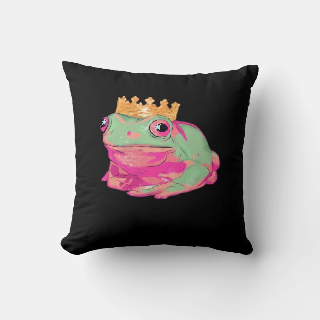 Frog King Funky Meme Classic Style Kissen (Vorderseite)