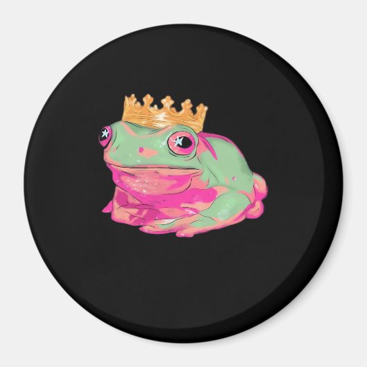 Frog King Funky Meme Classic Style Magnet (Vorne)
