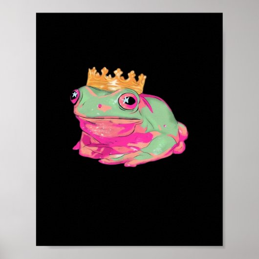 Frog King Funky Meme Classic Style Poster (Vorne)