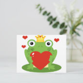 Frog King mit Herz Postkarte (Stehend Vorderseite)