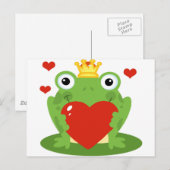 Frog King mit Herz Postkarte (Vorne/Hinten)