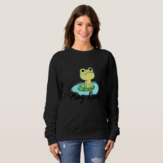 Frog Lady Frogs Sweatshirt (Vorne ganz)