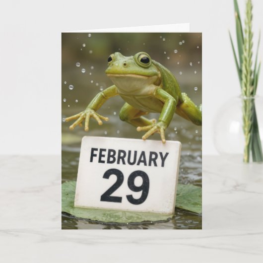 Frog Leap Year Birthday Karte (Vorderseite)
