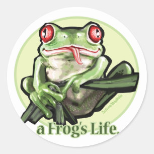 frog_life_zazzle1 runder aufkleber
