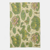 Frog Lili Pads Wasserlilie Art Geschirrtuch (Vertikal)