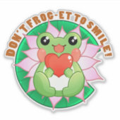 Frog Love – Cute Motivational Art Aufkleber (Vorderseite)