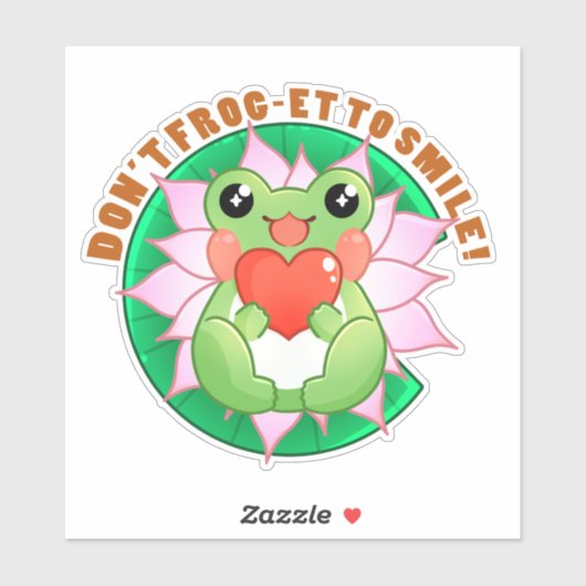 Frog Love – Cute Motivational Art Aufkleber (Blatt)