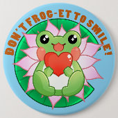 Frog Love – Cute Motivational Art Button (Vorderseite)
