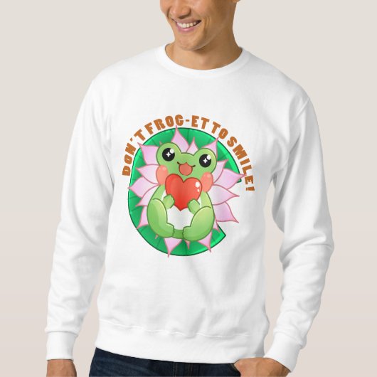 Frog Love – Cute Motivational Art Sweatshirt (Vorderseite)
