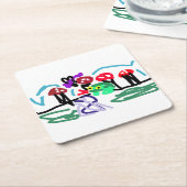 Frog love  rechteckiger pappuntersetzer (angewinkelt)