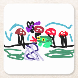 Frog love  rechteckiger pappuntersetzer