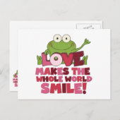 Frog Love Smiles Postkarte (Vorne/Hinten)