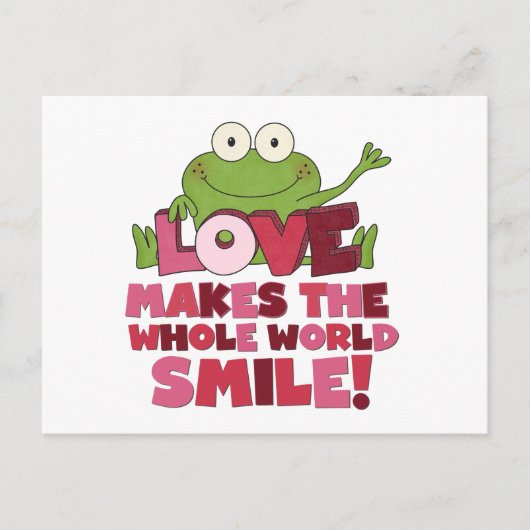Frog Love Smiles Postkarte (Vorderseite)