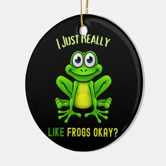 Frog Lover ich mag Frösche, okay, lustig Keramik Ornament (Links)