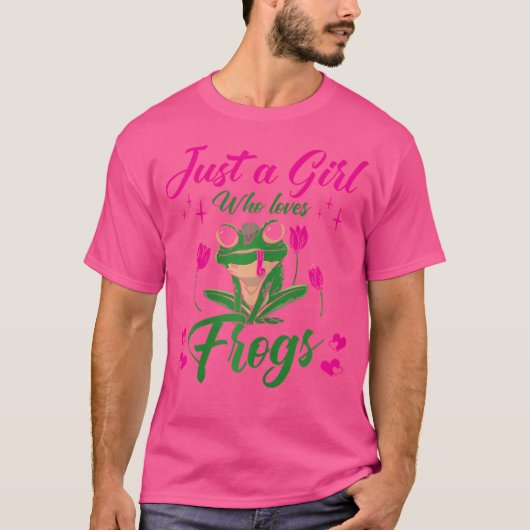 Frog Lover Niedlich nur ein Mädchen, das Frösche L T-Shirt (Vorderseite)
