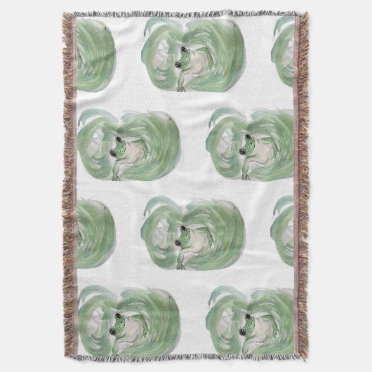 Frog Magic Spaß Watercolor Froggy Decke (Vorderseite Vertikal)