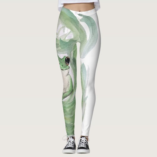 Frog Magic Spaß Watercolor Froggy Leggings (Vorderseite)