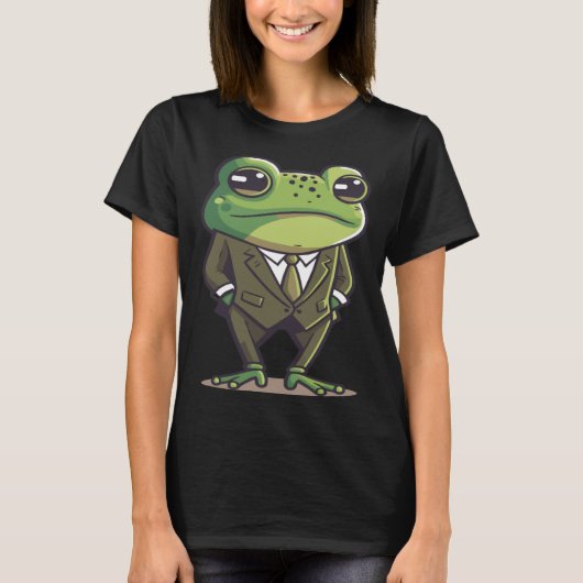 Frog man, mr frog, frog in suit, serious frog, fun T-Shirt (Vorderseite)