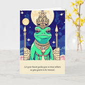 frog message happy birthday karte (Gelbe Blume)