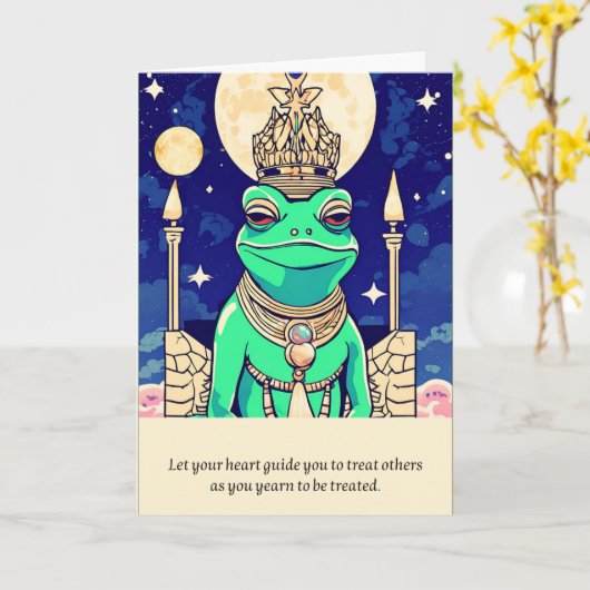 frog message happy birthday karte (Gelbe Blume)