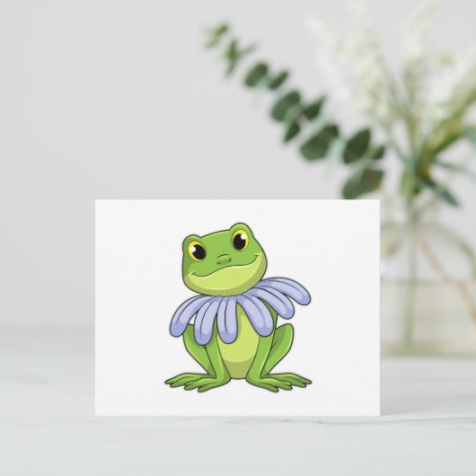 Frog mit Daisy Postkarte (Stehend Vorderseite)