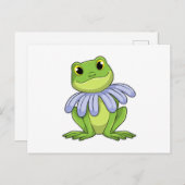 Frog mit Daisy Postkarte (Vorne/Hinten)