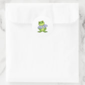 Frog mit Daisy Runder Aufkleber (Tasche)
