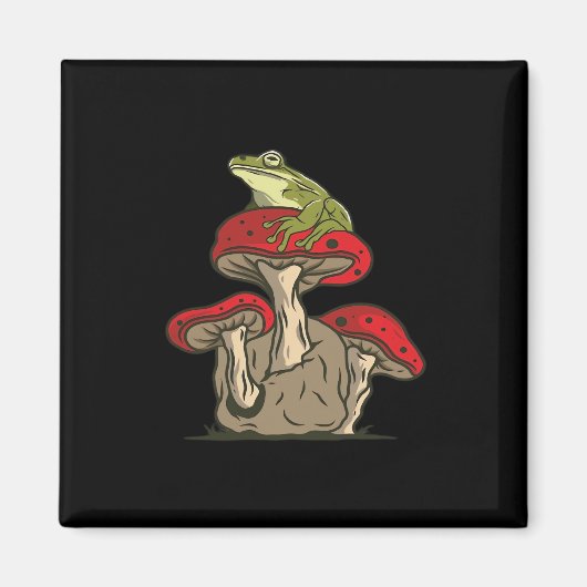 Frog Mushroom Cottagecore Classic Magnet (Vorne)