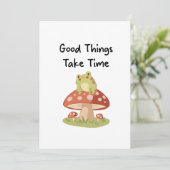 Frog Mushroom - Good Things Take Time Illustration Einladung (Stehend Vorderseite)