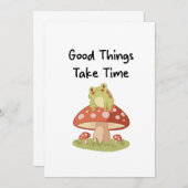Frog Mushroom - Good Things Take Time Illustration Einladung (Vorne/Hinten)