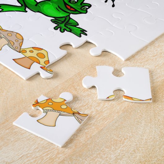 Frog Mushroom Ribbit Decorative Jigsaw Puzzle (Seite)
