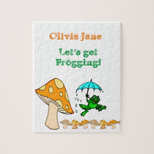Frog Mushroom Ribbit Decorative Jigsaw Puzzle (Vertikal)