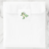 Frog Music Dance Quadratischer Aufkleber (Tasche)