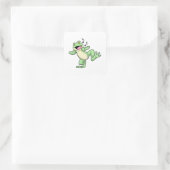 Frog Music Dance Quadratischer Aufkleber (Tasche)