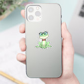 Frog Nerd Student Glasses Krawatte Aufkleber (Telefon)