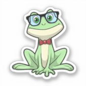 Frog Nerd Student Glasses Krawatte Aufkleber (Vorderseite)