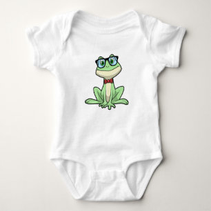 Frog Nerd Student Glasses Krawatte Baby Strampler