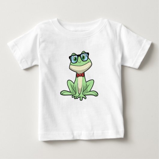 Frog Nerd Student Glasses Krawatte Baby T-shirt (Vorderseite)