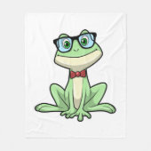 Frog Nerd Student Glasses Krawatte Fleecedecke (Vorderseite)