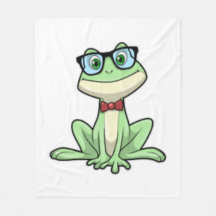 Frog Nerd Student Glasses Krawatte Fleecedecke